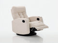 Sillones reclinables tapizados 100x92x108 cm - Beige - Reposapiés extensible con base giratoria y portavasos