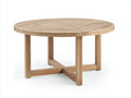 Mesas de jardín de madera 120x120x75 cm - Madera natural - Diseño redondo con tablero de listones