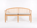 Bancos de jardín de madera 160 x 58 x 92 cm - Natural y beige - Banco de 2 plazas con respaldo de listones y reposabrazos