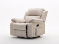 Sillones reclinables tapizados 95x92x105 cm - beige - diseño acolchado con reposapiés