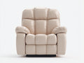 Sillones reclinables tapizados 95x100x110 cm - beige - respaldo acolchado y reposabrazos anchos