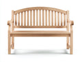 Bancos de jardín de madera 145 x 58 x 92 cm - Natural - Banco de 2 plazas con respaldo curvo de listones y reposabrazos