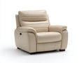 Sillones reclinables tapizados 100x95x105 cm - crema - diseño acolchado con respaldo alto y reposapiés