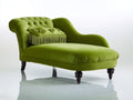 Chaise longue de terciopelo 170 x 75 x 90 cm - verde oliva - asiento acolchado con respaldo capitoné