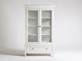 Estanterías con puertas de vidrio 105x45x190 cm - Blanco - Diseño clásico con cajón